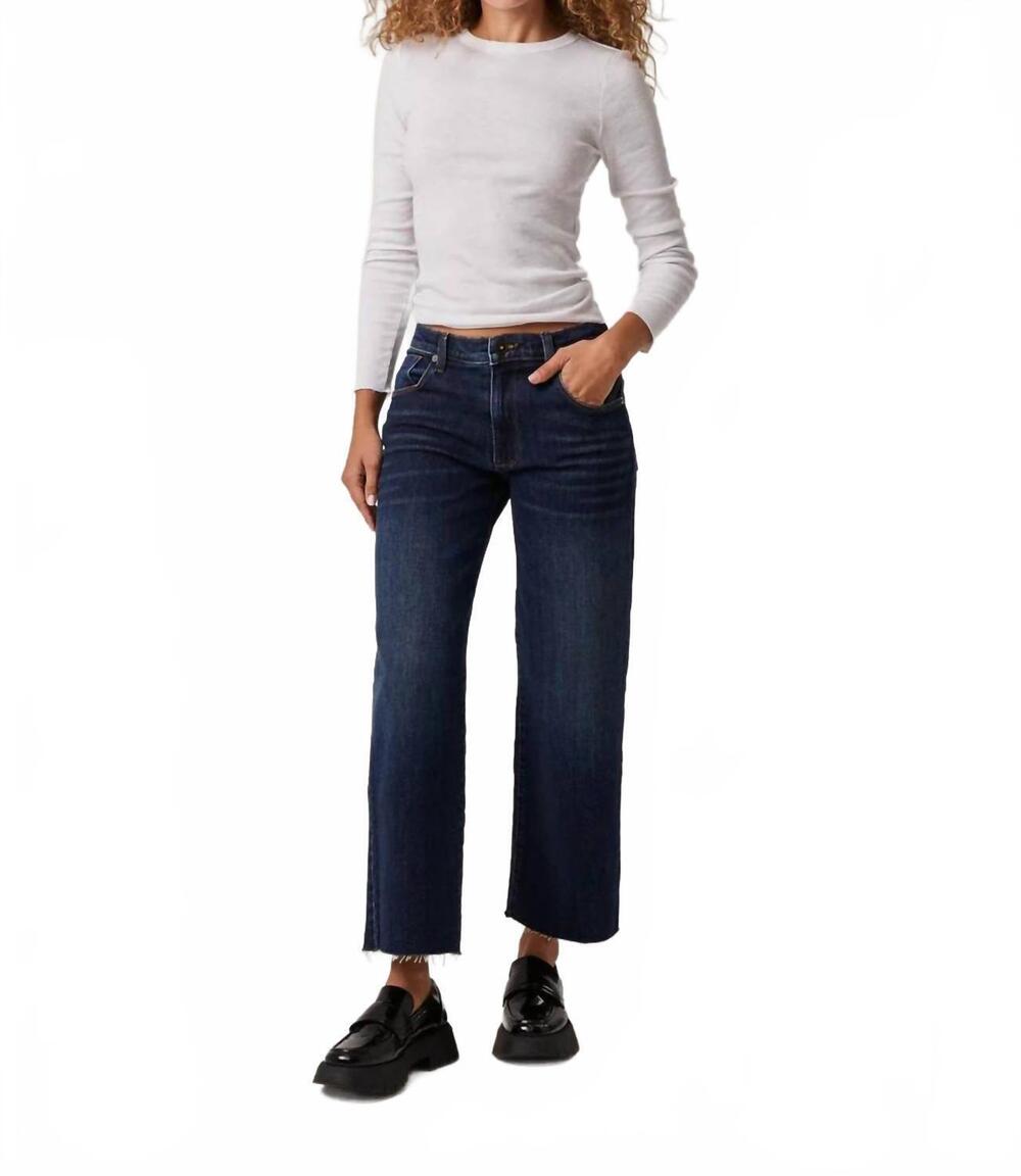 NEW EDYSON women's vincent mid rise wide leg jeans in dark duval wash